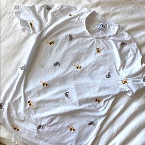 zara shark and sunglasses shirt